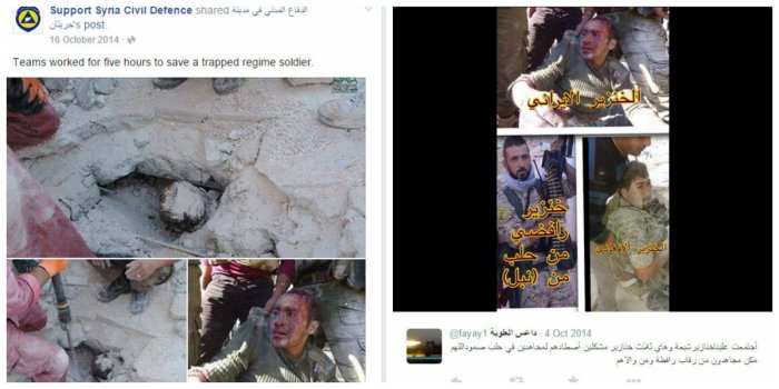White Helmets claim to have rescued an SAA soldier who had in reality been captured by Al Nusra terrorists 10 days previously. In the Al Nusra version, this soldier is described as a 